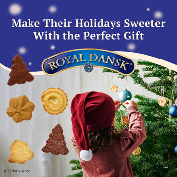 Royal Dansk Danish Butter Cookies, Holiday 4 Pack Gift Tin, 45.2 oz, Multicolored