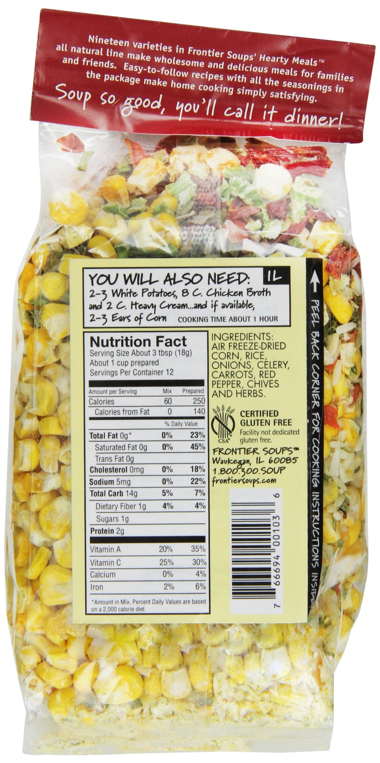 Frontier Soups Hearty Meals Illinois Prairie Corn Chowder Mix, 7 Ounce