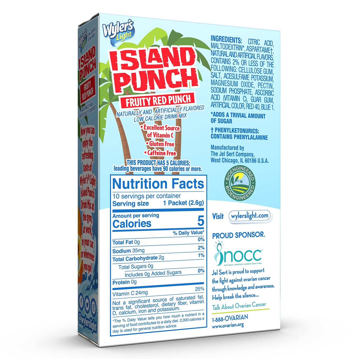 Wylers Light Island Punch Singles To Go Water Drink Mix, Fruity Red Punch, 10 Count Pack, 21.44 Ounce