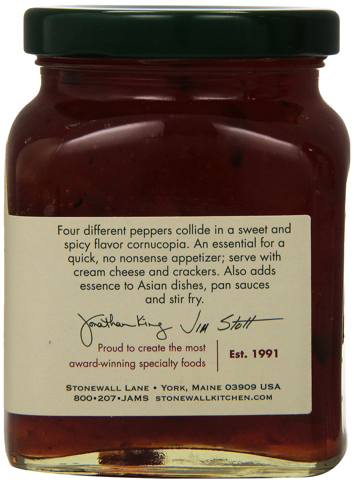 Stonewall Kitchen Hot Pepper Jelly, 13 Ounce Glass Jar, Red, Model 101326