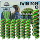 Jurassic World Lollipops Swirl 20pk- Jurassic World Candy For Dinosaur Party Favors & Jurassic World Party Favors - Dinosaur Can