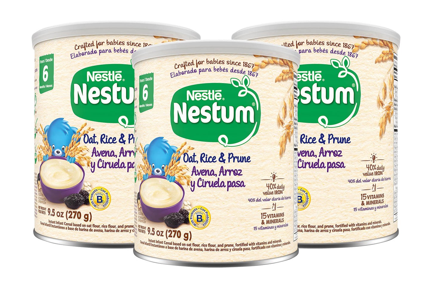 Nestle Nestum Infant Cereal, Multicereal With Prune, 9.5 Oz