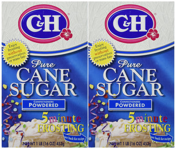 C&H Pure Cane Sugar CONFECTIONERS POWDERED 16oz (2 Pack)