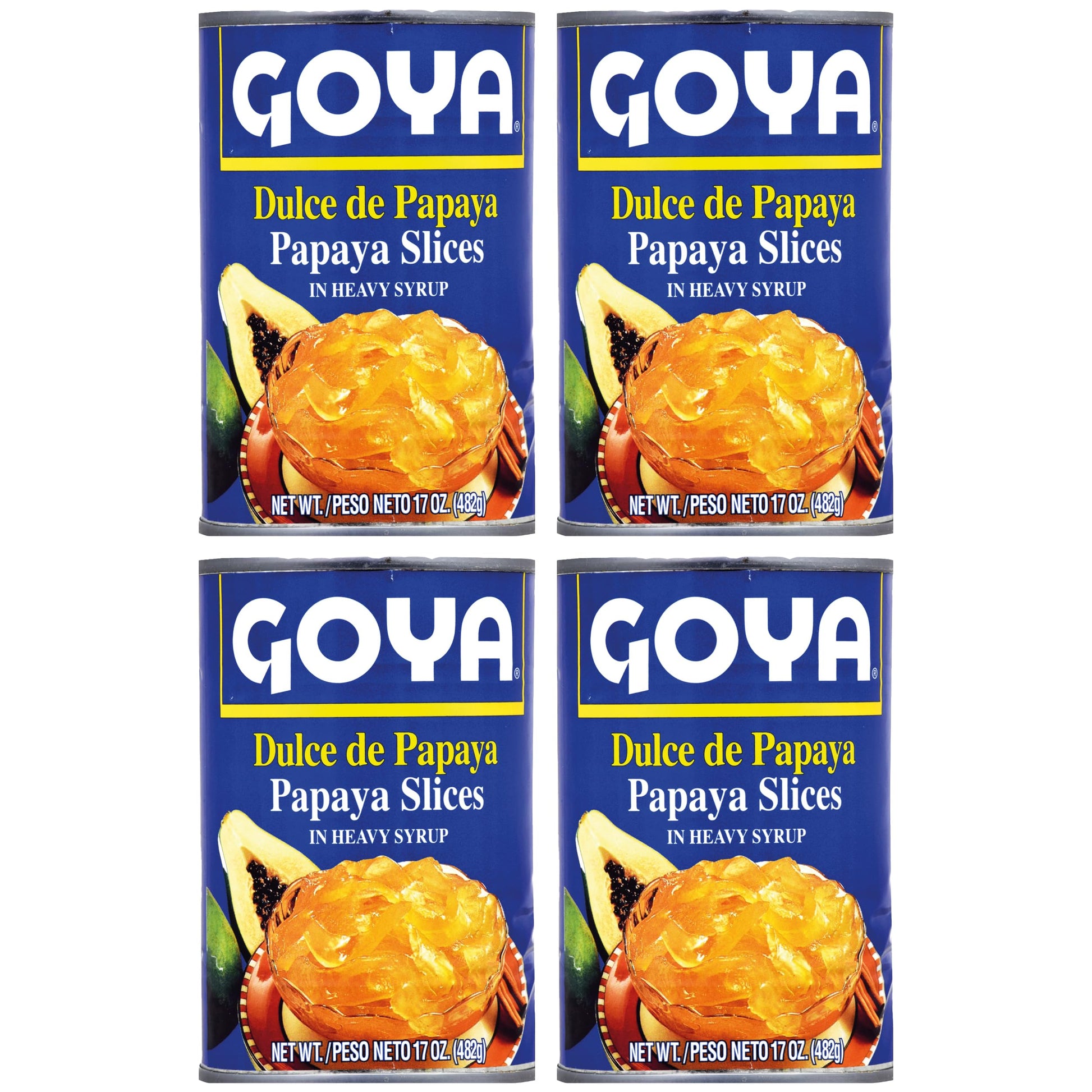 Dulce de Papaya by Goya, Canned Fruit Snack and Spread, Sweet Papaya Preserve, Authentic Latin Flavor, Easy-to-Use Topping, 4-Pa