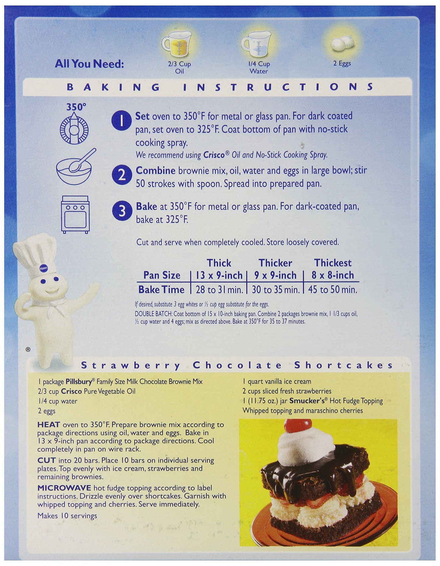 Pillsbury, Milk Chocolate Brownie Mix, Family Size, 19.5Oz Box (Pack Of 4)
