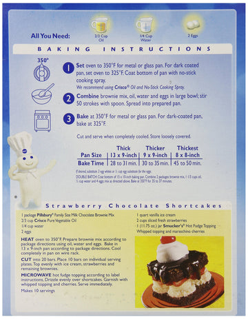 Pillsbury, Milk Chocolate Brownie Mix, Family Size, 19.5Oz Box (Pack Of 4)