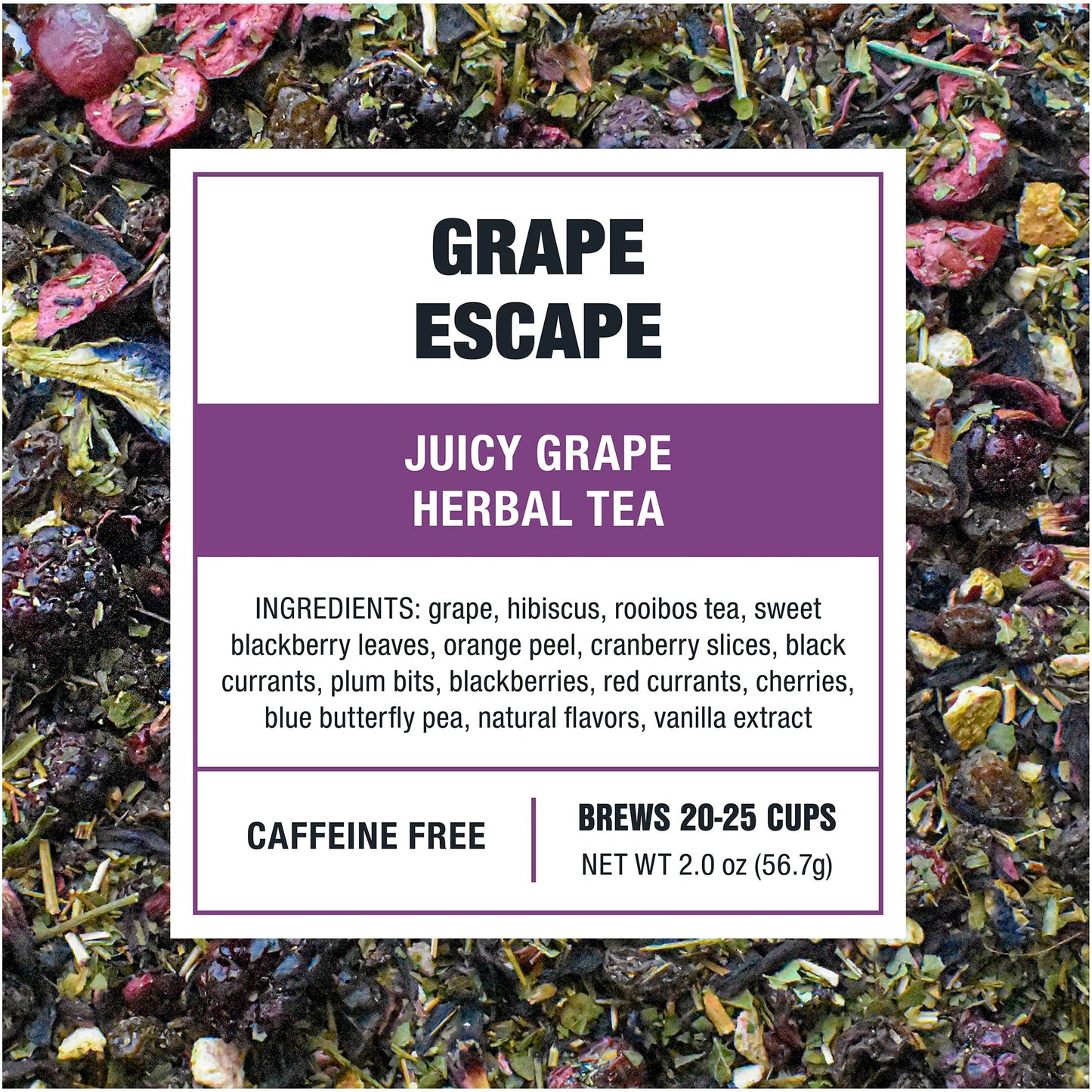 Tiesta Tea G  Escape Herbal Tea, Non-Caffeinated Fruit Blend, Loose Leaf, 2oz Pouch, Makes Hot or Iced, Up to 25 Cups