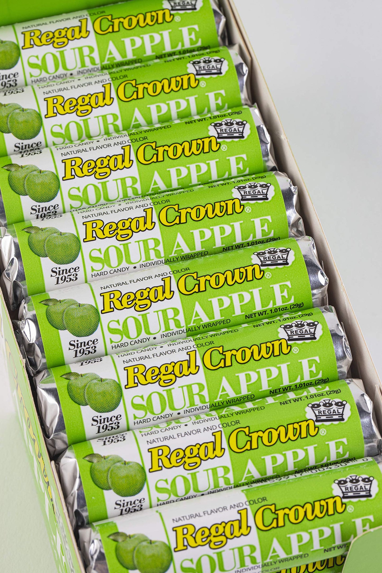 Regal Crown Sour Apple Hard Candy Rolls | Old Fashioned Sour Apple Candy | Traditional Crisp and Tarte Apple Candy Brought To Yo