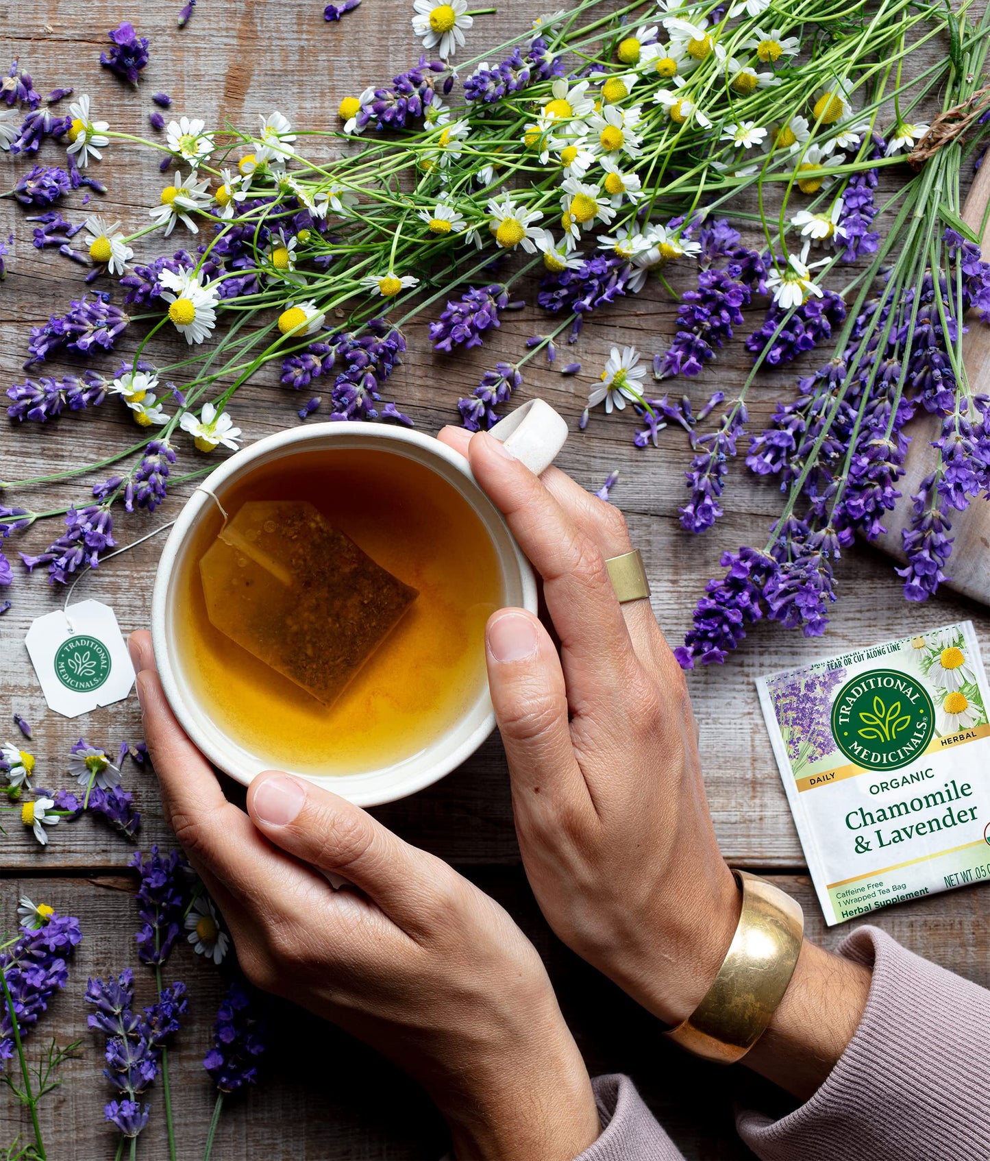 Traditional Medicinals Tea, Organic Chamomile & Lavender, Stress Relief, 32 Tea Bags