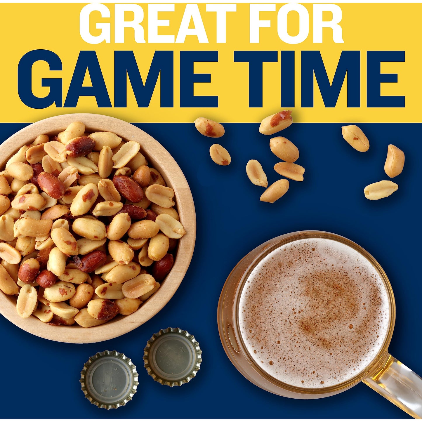 Planters Salted Cocktail Peanuts, Plant Based Protein, 16oz Canister