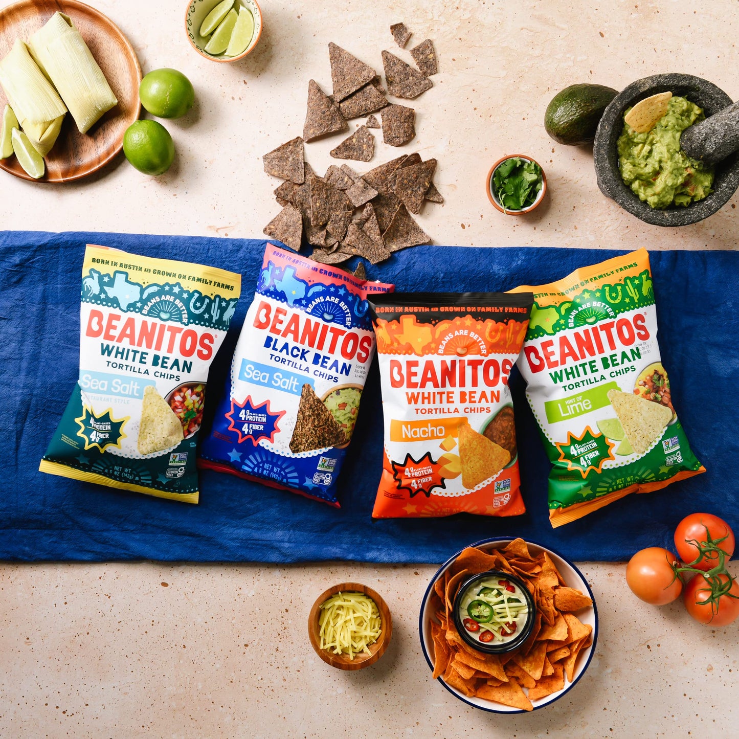 Beanitos White Bean Chips - Hint Of Lime - (6 Pack) 5 Oz Bag - White Bean Tortilla Chips - Vegan Snack With Good Source Of Plant