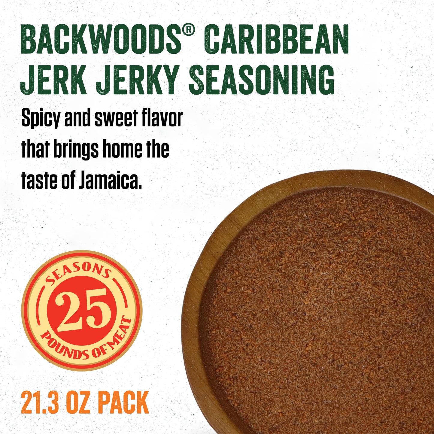 LEM Backwoods Caribbean Jerk Jerky Seasoning, 21.3 Ounce Packet, Model 9149, Ideal for Wild Game and Domestic Meat