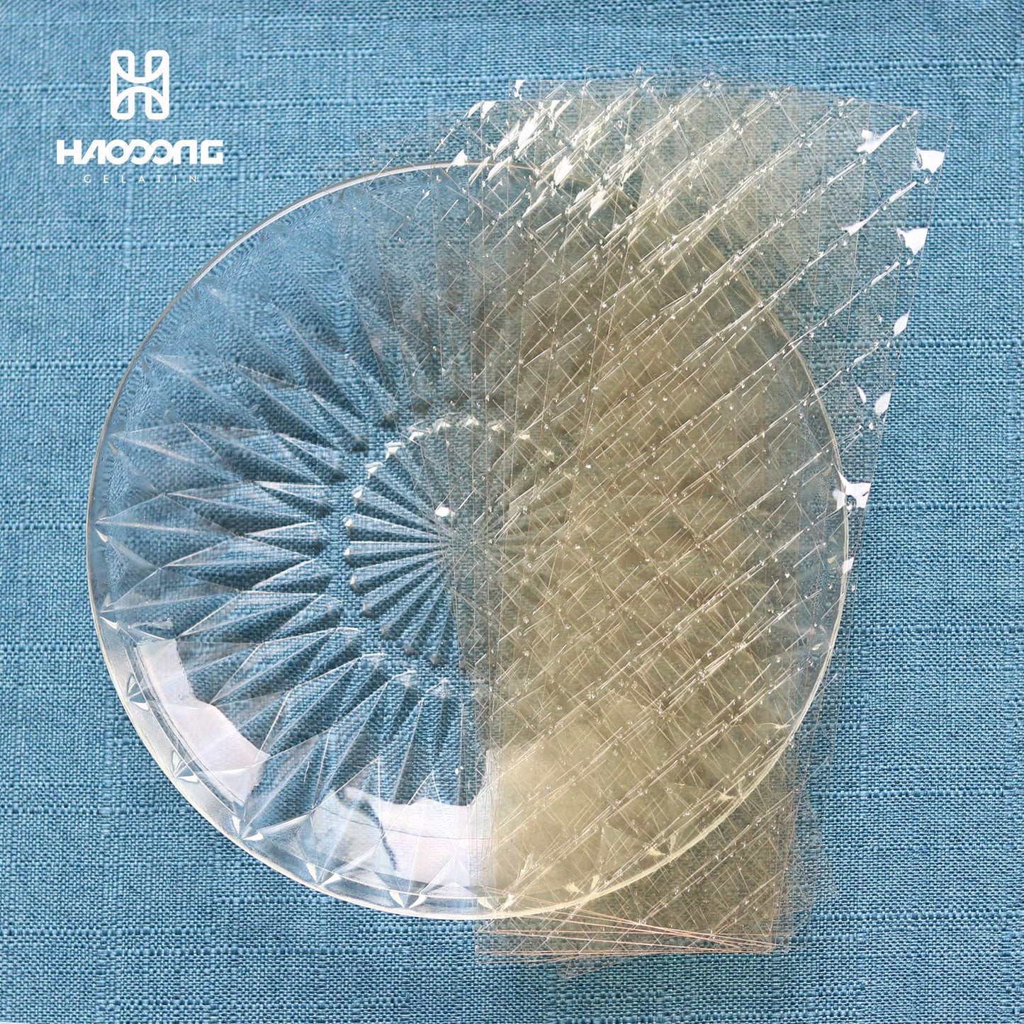 HAODONG Beef Silver Leaf Gelatin Sheets - 180 Bloom, 20 Sheets, 50g - Baking and Cooking Gelatin Leaves