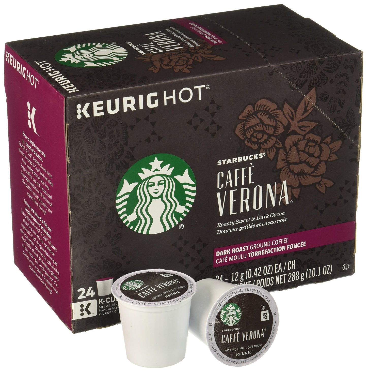 Starbucks K-Cup Coffee Pods, Dark Roast Caffè Verona, 100% Arabica, 96 Count, Model 011067987