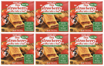 Trader Joe's Strawberry Low Fat Cereal Bars, 6 Count Box (1.3 oz/bar), (Pack of 6)