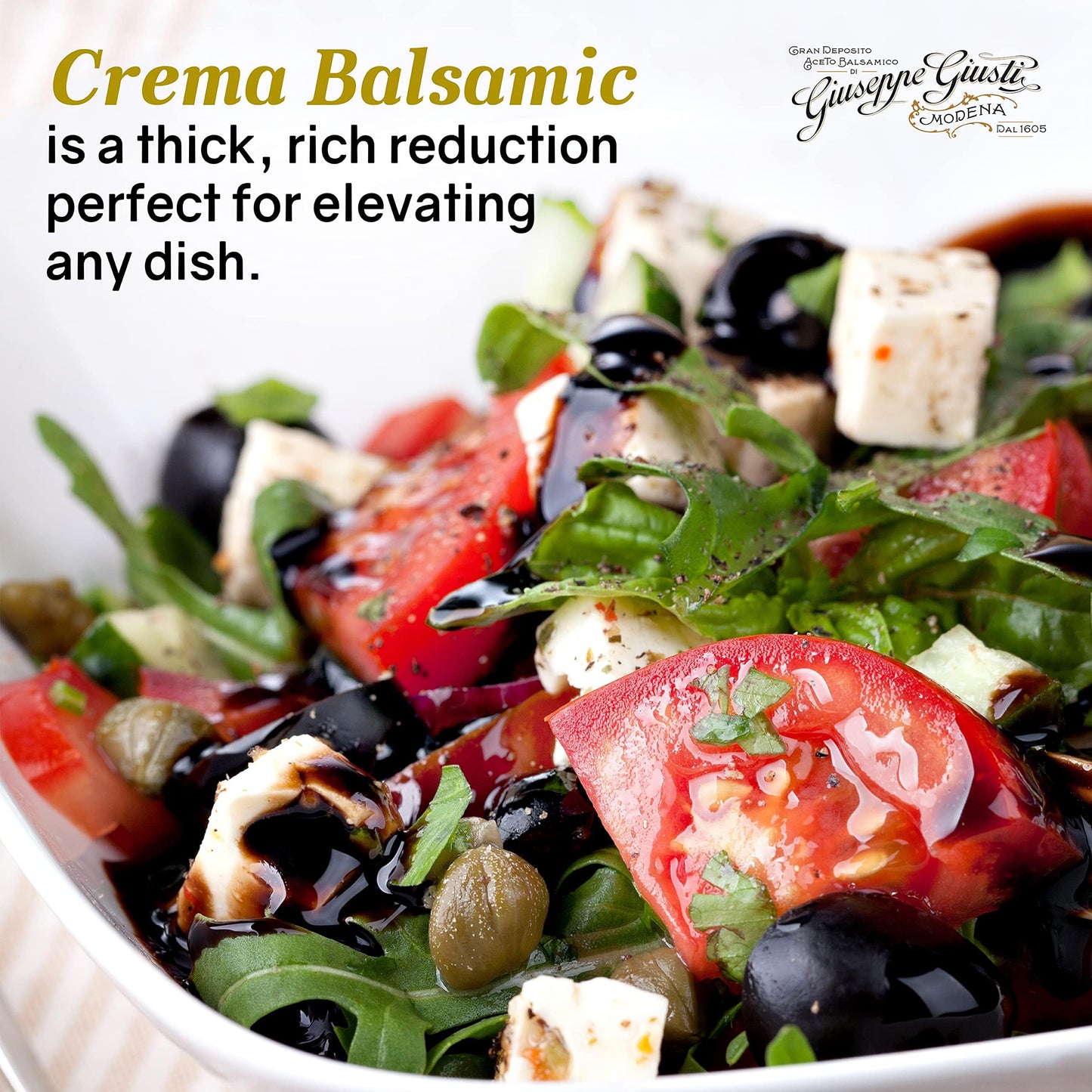 Giusti Truffle Balsamic Glaze - Gourmet Vinegar Reduction Based On Balsamic Vinegar Of Modena With Black Truffle - Rich & Thick