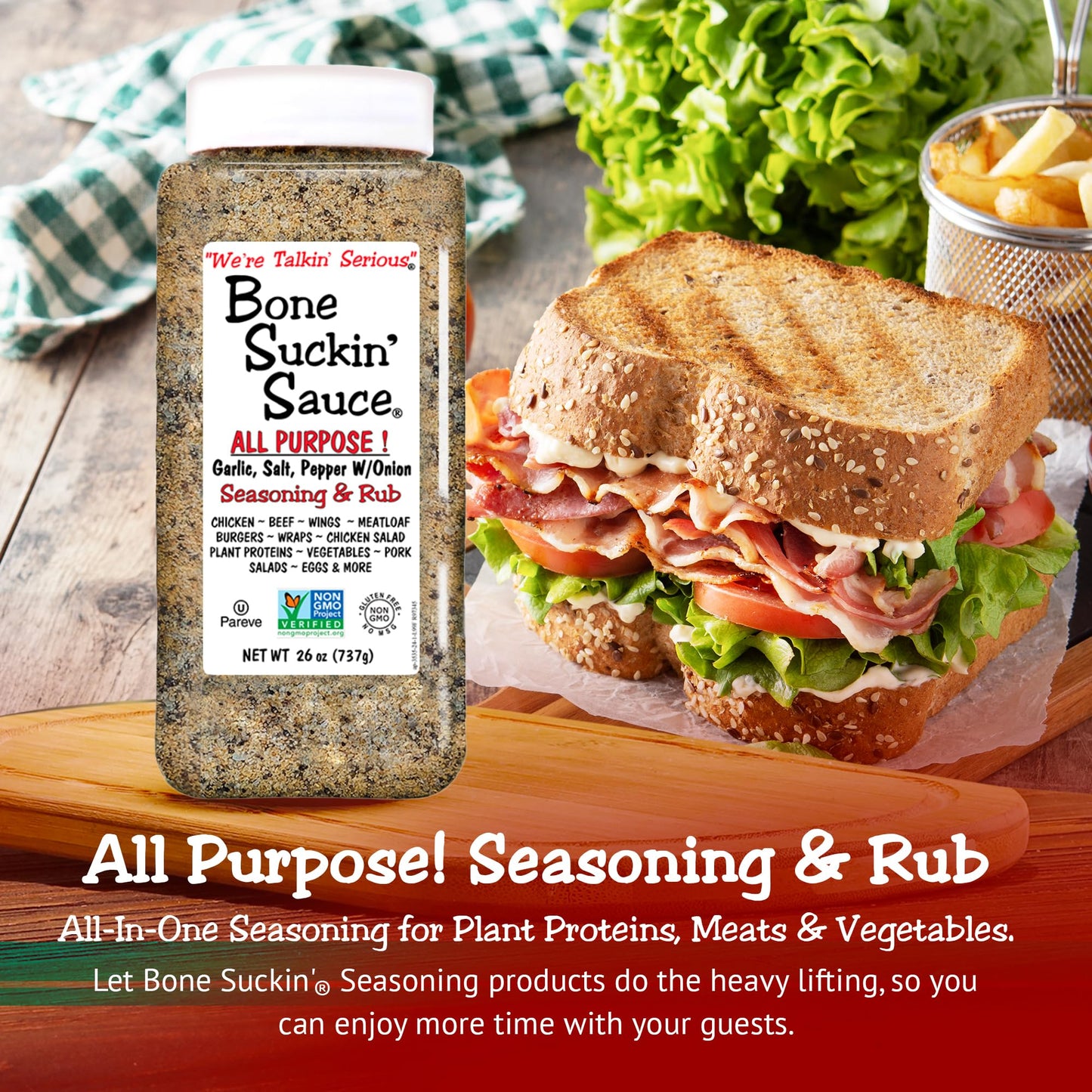 Bone Suckin' All Purpose Bulk Seasoning & Rub, Sugar Free, Gluten Free, Non Gmo, No Msg