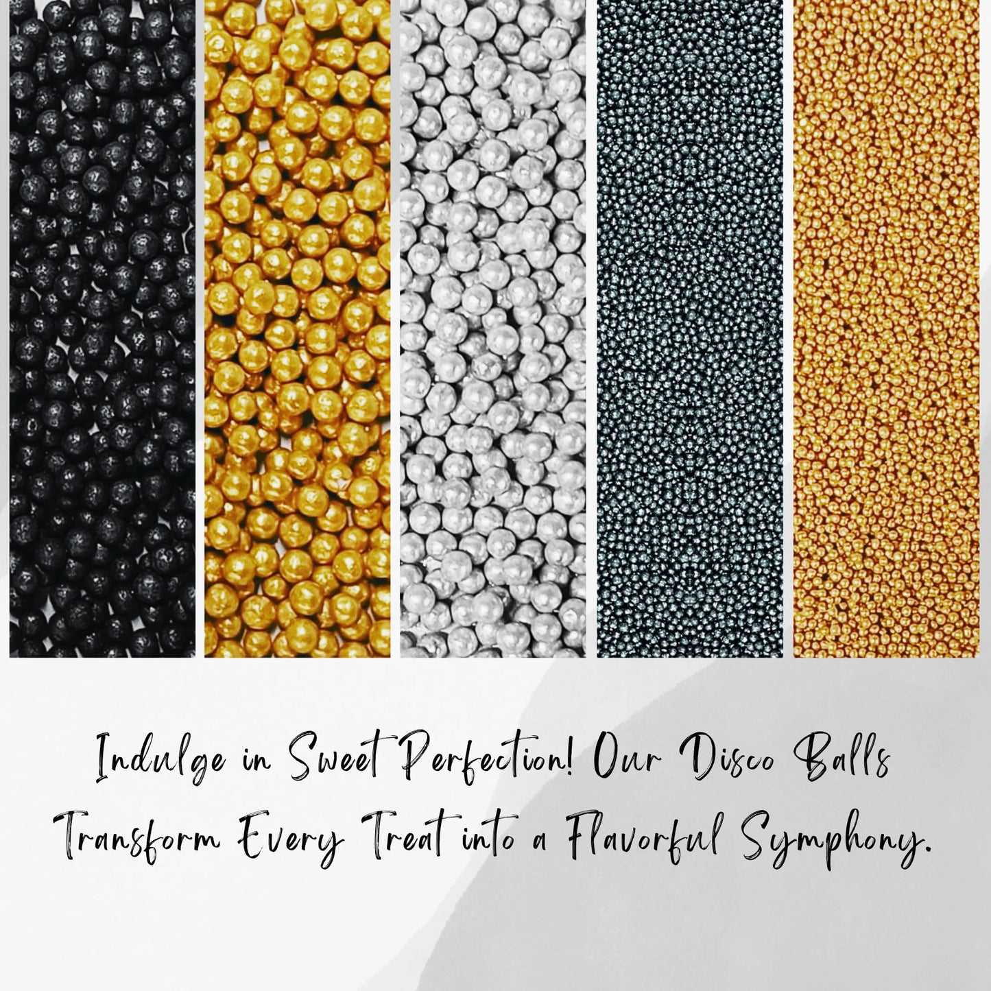 Confect Edible Galaxy Sprinkles | Sprinkles For Cakes & Cupcakes Decoration | Pack Of 5 Mix Black, Champagne Gold, Sliver, Grey & Golden Pearl | Vegan, Gluten-Free, Nut-Free, Soy-Free, Dairy-Free, Palm Oil-Free- 5 Oz