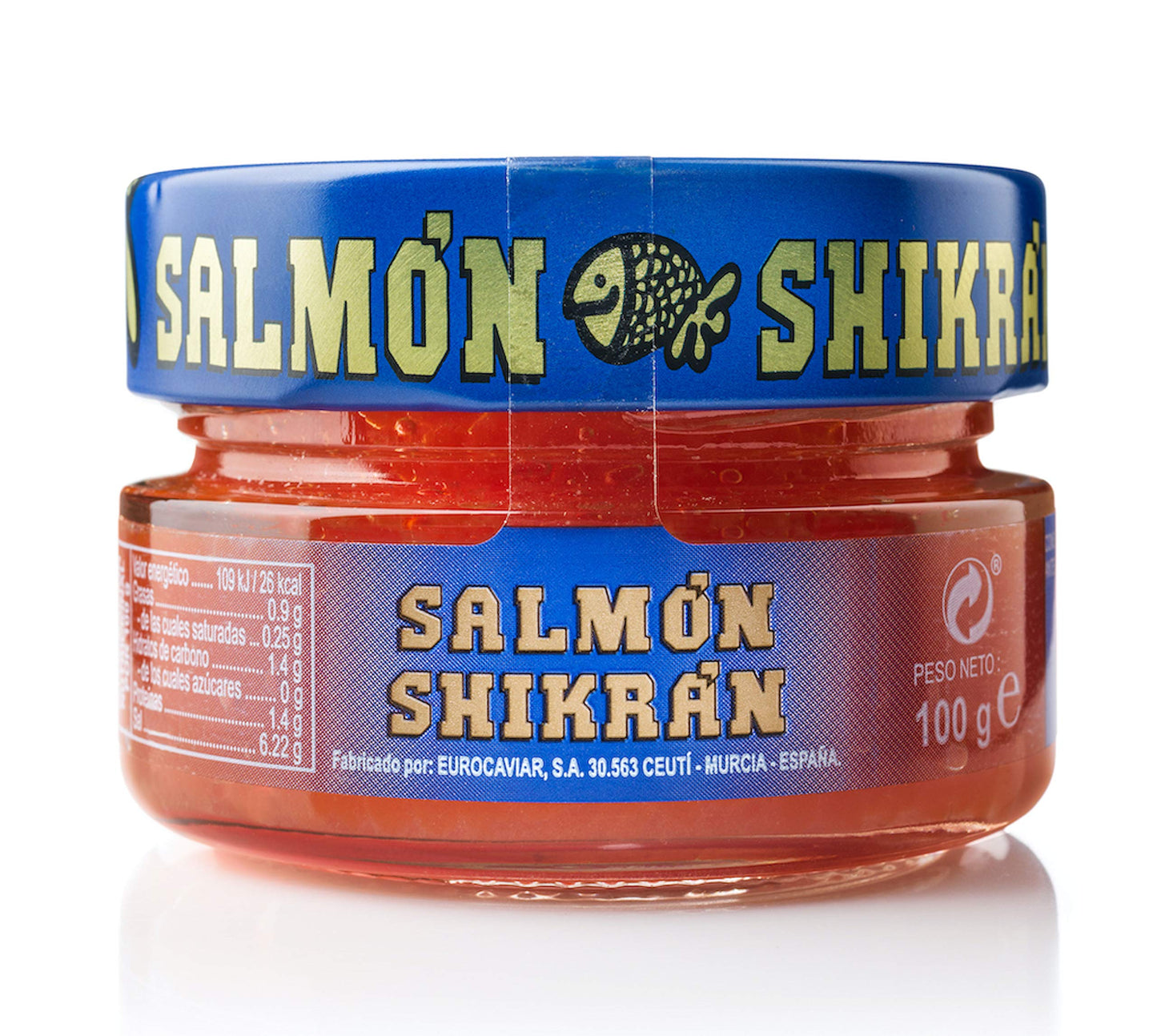 Eurocaviar - Shikran - Smoked Salmon Caviar Pearls 3.52 Oz [100 G] [Enhanced Caviar Alternative]