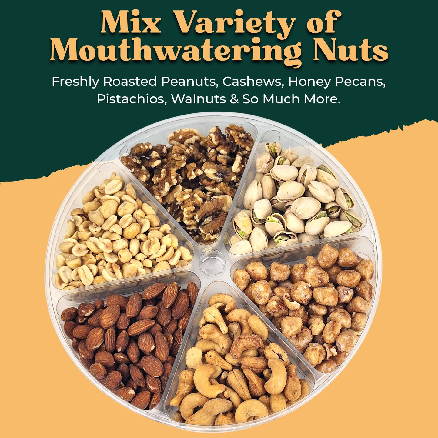 Simple Orchards Gourmet Nuts Gift Basket - 2.2 LB Assorted Nuts in Green Box - Perfect for Mothers Day, Birthdays, Sympathy