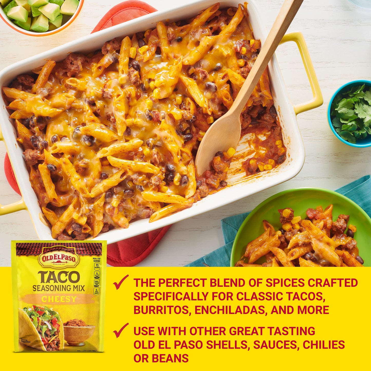 Old El Paso Taco Seasoning Mix, Cheesy, 1-Ounce Packet (Pack Of 32)