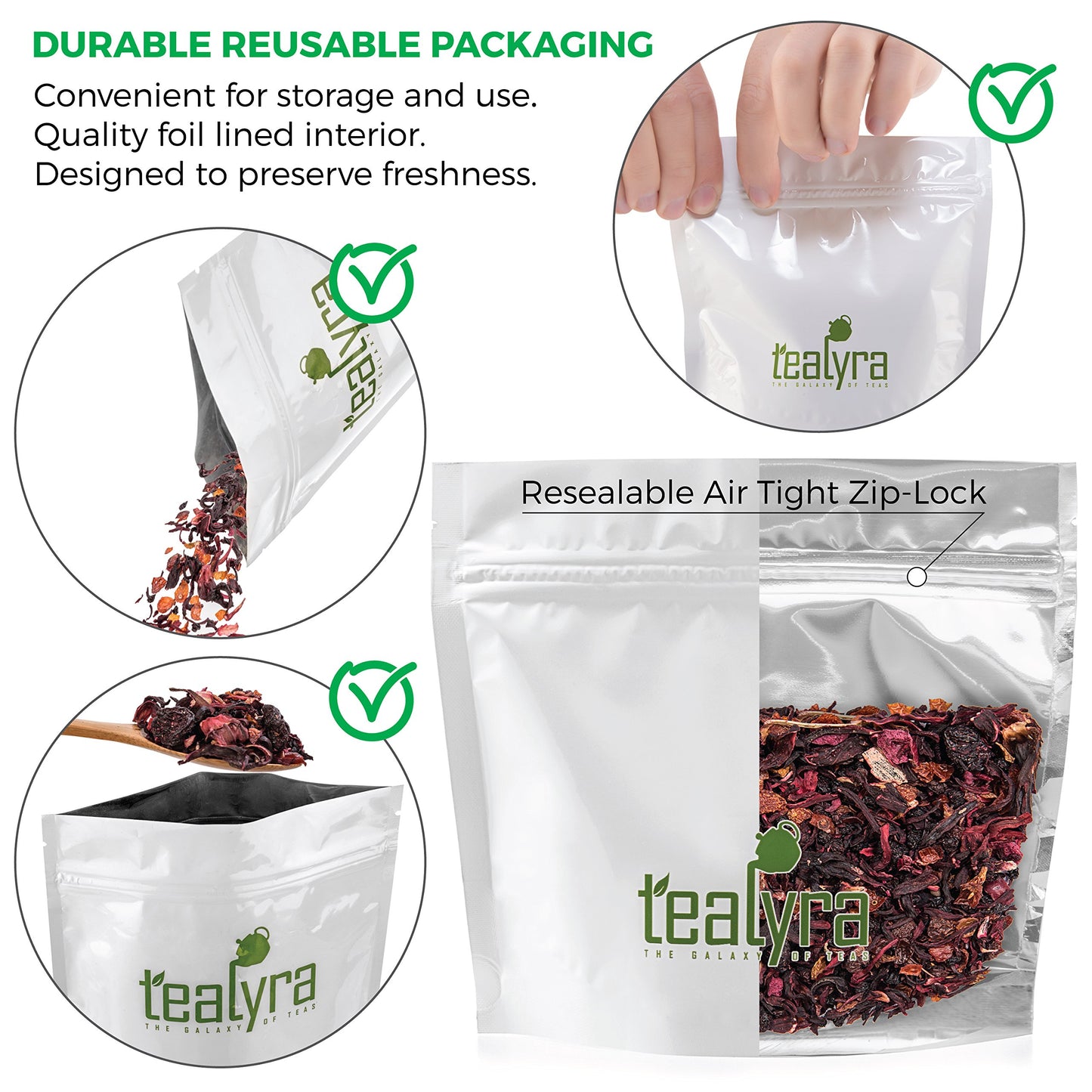 Tealyra Cherry Goddess Herbal Loose Leaf Tea - Caffeine-Free, All Natural - 4 Ounce