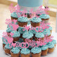 YCTHUNFISH 36 Pack Bridal Shower Cupcake Toppers - Glitter Diamond Ring Picks, Paper, Pink