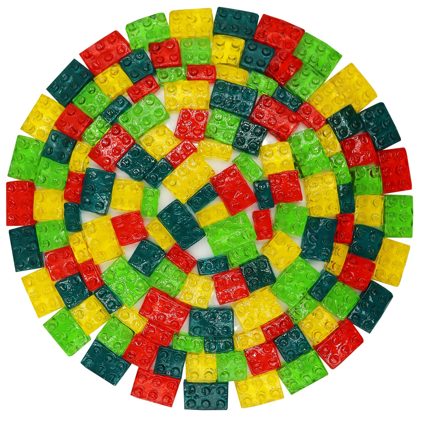 Firstchoicecandy 3D Rainbow Juicy Gummy Candy (3D Building Blocks, 2 Pound)