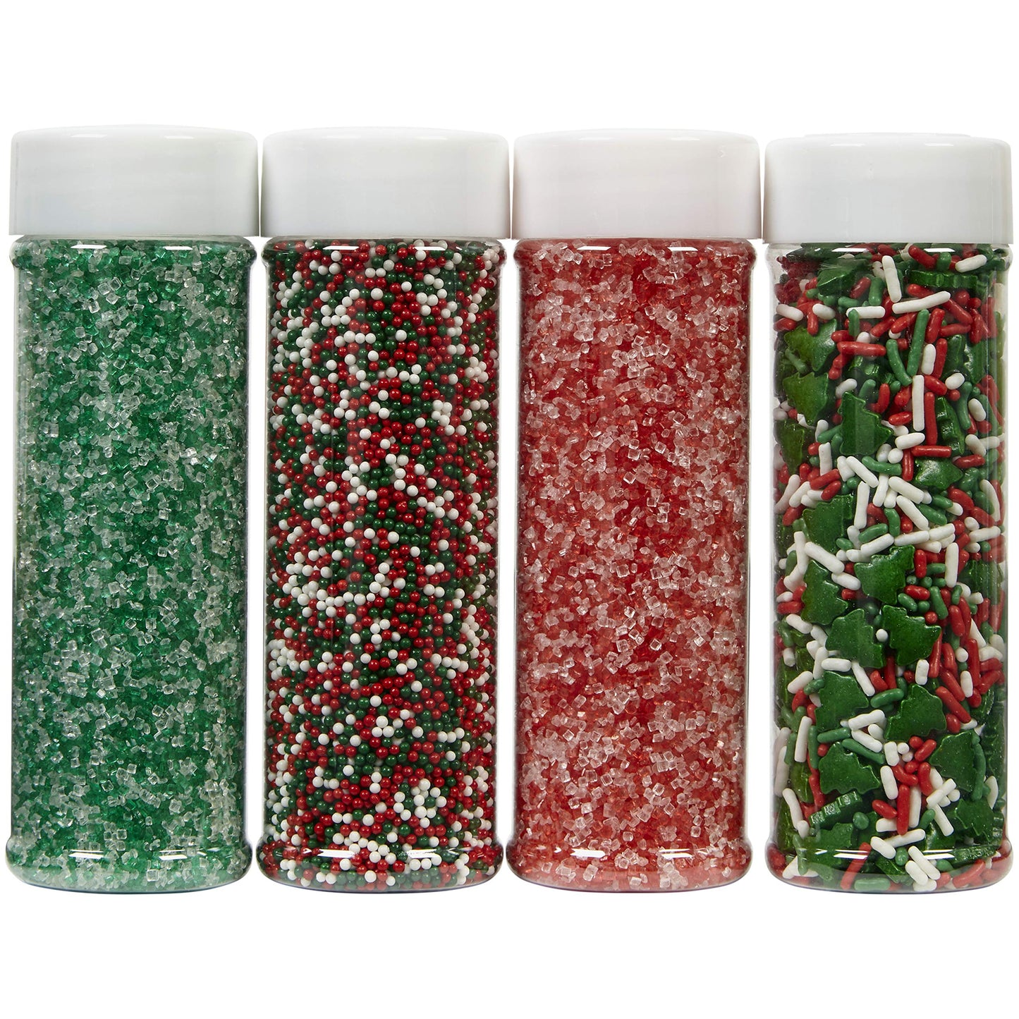 Wilton Traditional Mix Holiday Sprinkles Mega Set Of 4, 19.3 Oz, Red, Green And White