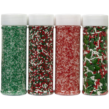 Wilton Traditional Mix Holiday Sprinkles Mega Set Of 4, 19.3 Oz, Red, Green And White