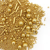 Sprinkles Gold Pearl Sugar Candy Mix Size, Nut Free, Baking Cake Decorations Cupcake Toppers Cookie Decorating Ice Cream Celebra