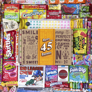 Vintage Candy Co. 45Th Birthday Retro Candy Gift Basket - 1979 Party Assortment - Unique Care Package For Women And Men Turning