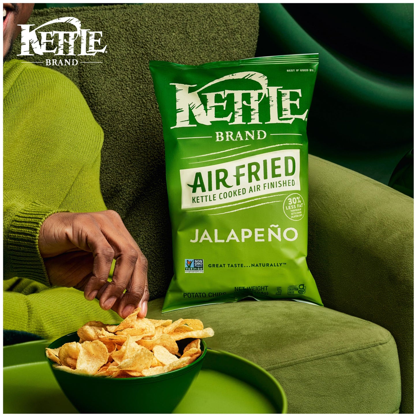 Kettle Brand Air Fried Jalapeño Kettle Chips, 6.5 Oz Bag
