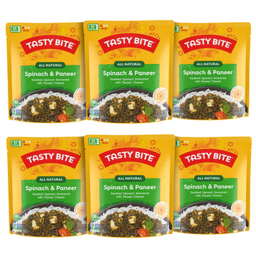 Tasty Bite Kashmir Spinach, Ready to Eat, 10 Ounce, Pack of 6, Microwavable Entr  e in Light Curry Sauce, Vegetarian (Packaging 