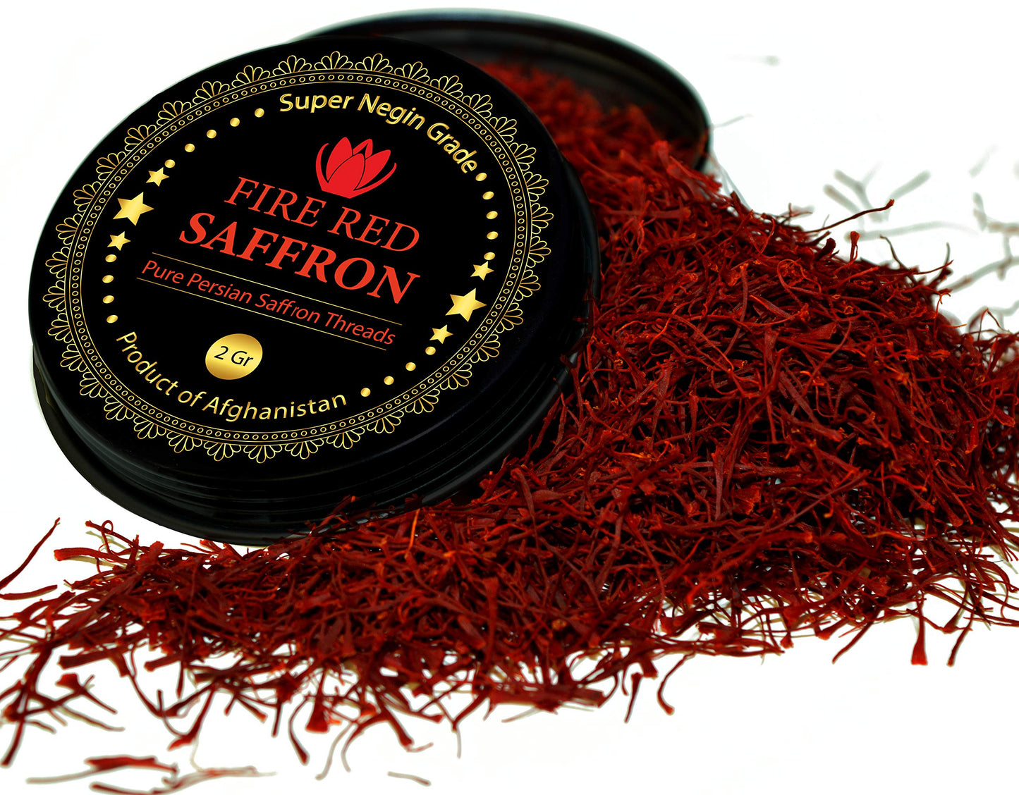 Vanilla Bean Kings Premium Saffron Threads, Pure All Red Spice, Super Negin Grade, 2 Gram Pack