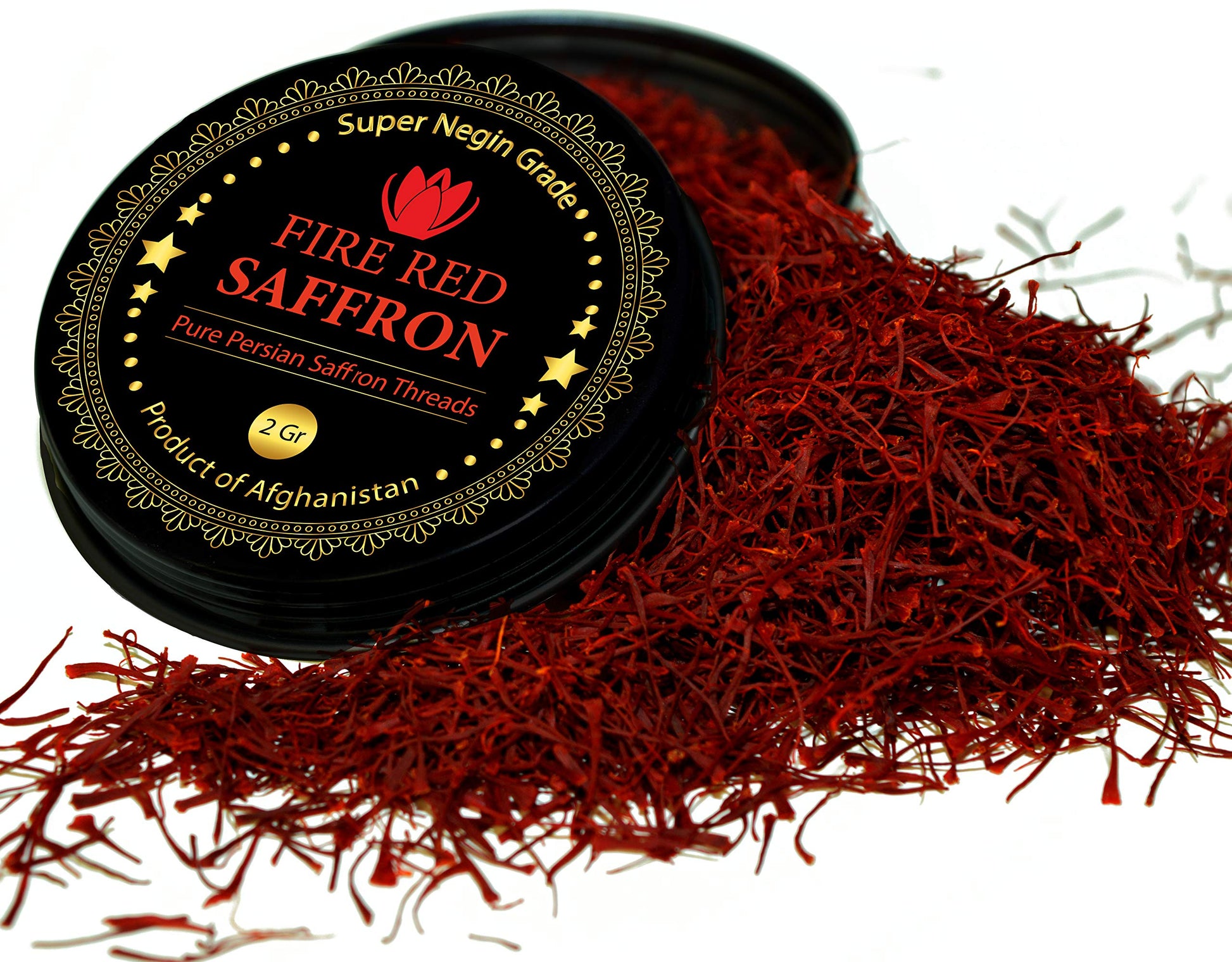 Vanilla Bean Kings Premium Saffron Threads, Pure All Red Spice, Super Negin Grade, 2 Gram Pack