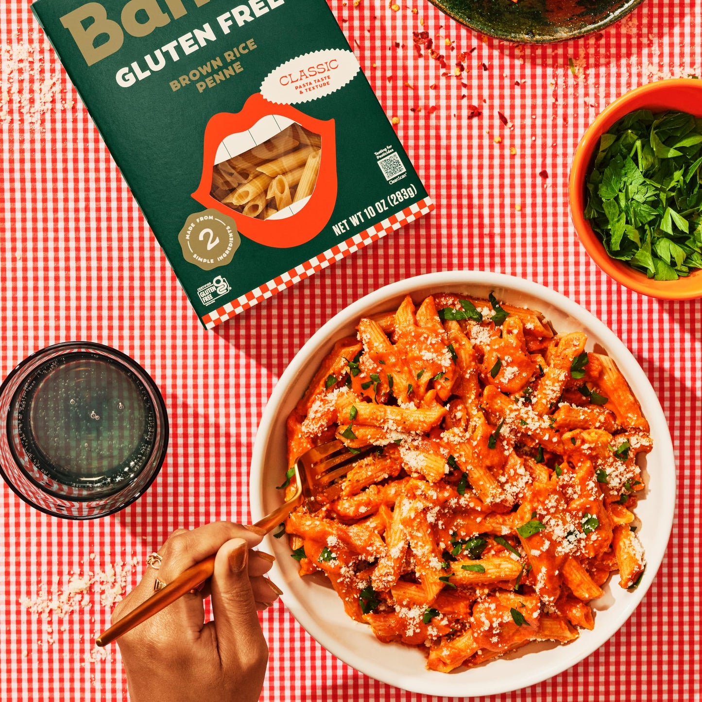 Banza Brown Rice Penne Pasta - Gluten-Free Pasta Made in Italy - Non-GMO, 10oz - Classic Texture, Perfect for Leftovers