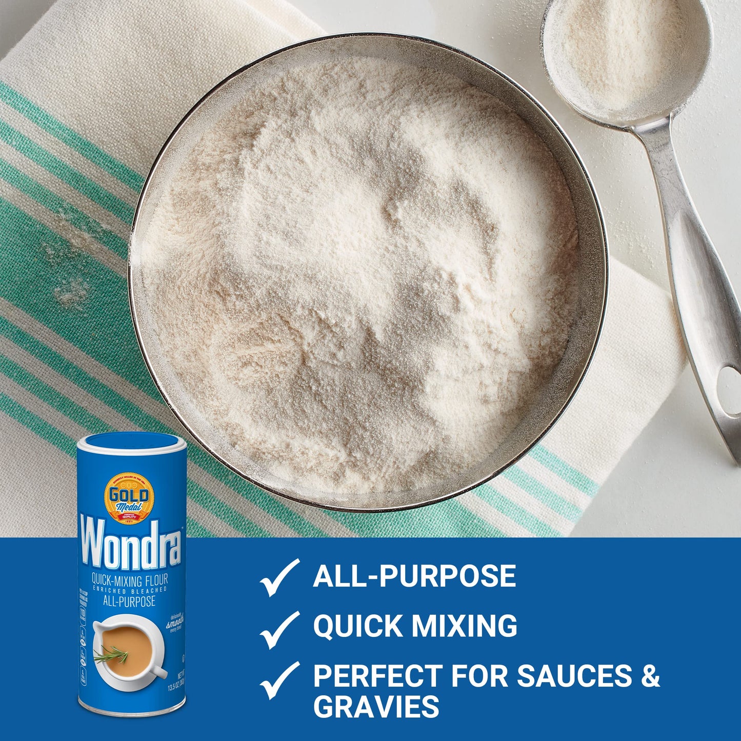 Gold Medal Wondra Quick Mixing All Purpose Flour, 13.5 oz. (Pack of 6)