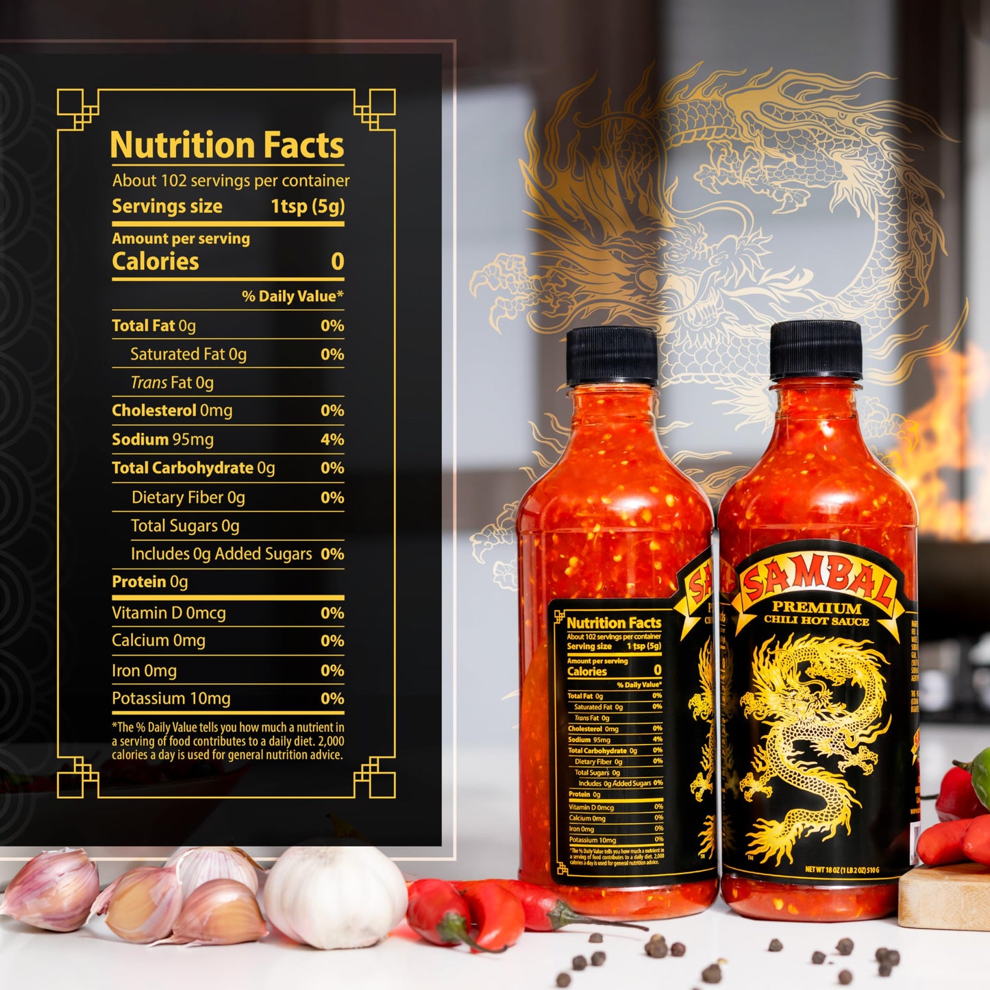 Underwood Ranches Limited Edition Dragon Sambal Sauce - Hot Sauce, Perfect For Spicing Up Any Dish! - Made From Red Jalapeno Pep