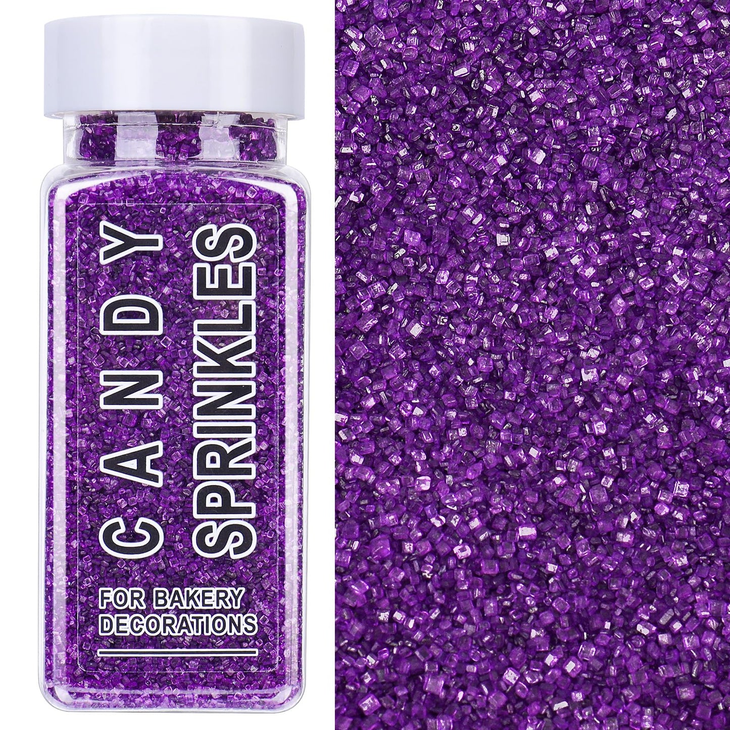 Purple Sanding Sugar Sprinkles, 4.6 oz Edible Sparkling Sugar Crystals for Baking Topping, Cupcakes, Cookies, Ice Cream & Cake D