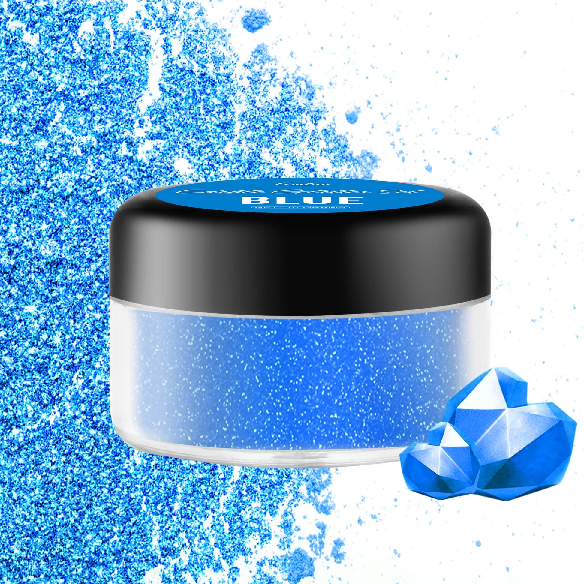 Limino Edible Glitter - 10g Metallic Luster Dust for Cake Decorating, Baking, Drinks - Food Grade Shimmer Powder, Blue