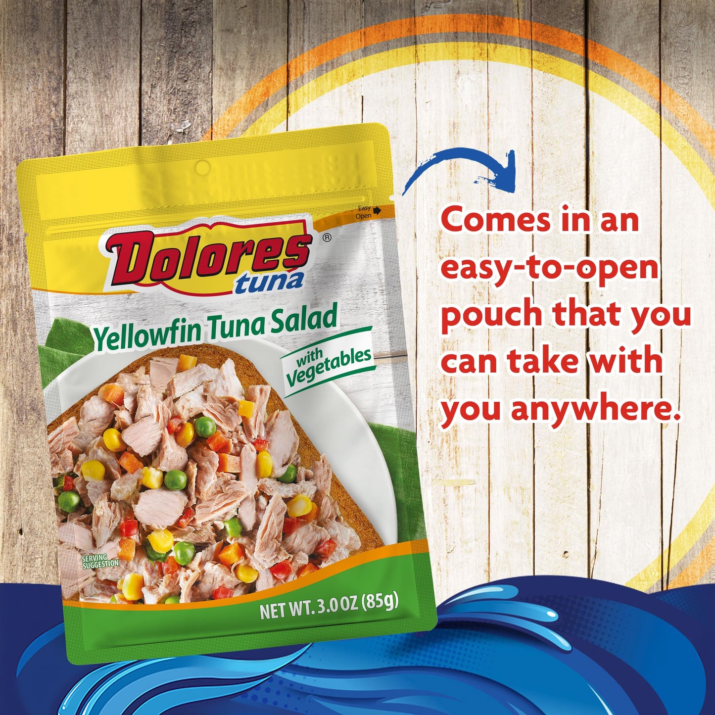 Dolores Chunk Light Yellowfin Tuna Salad With Vegetables, 3 Oz (Pack Of 24)