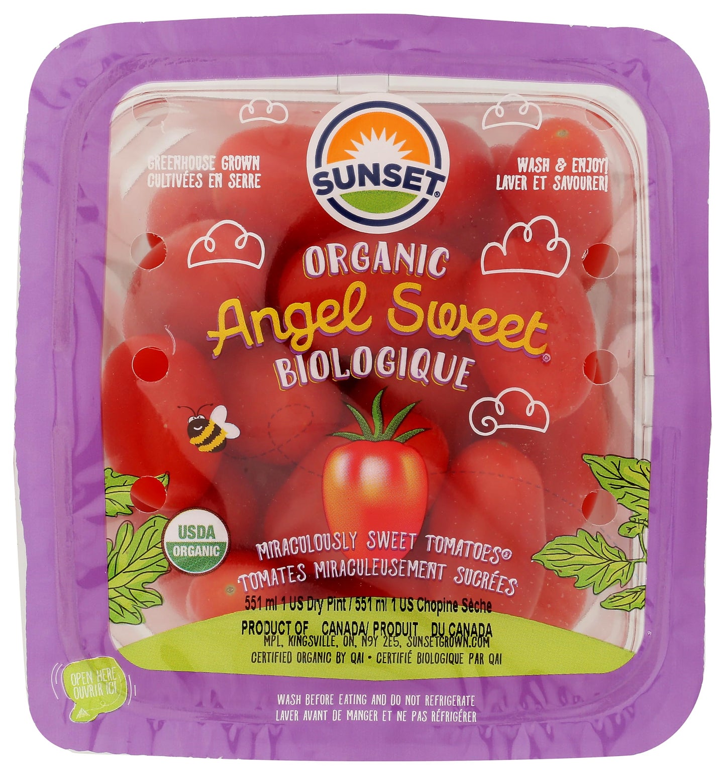 Sunset Produce Angel Sweet Cherry Tomatoes, One Pint