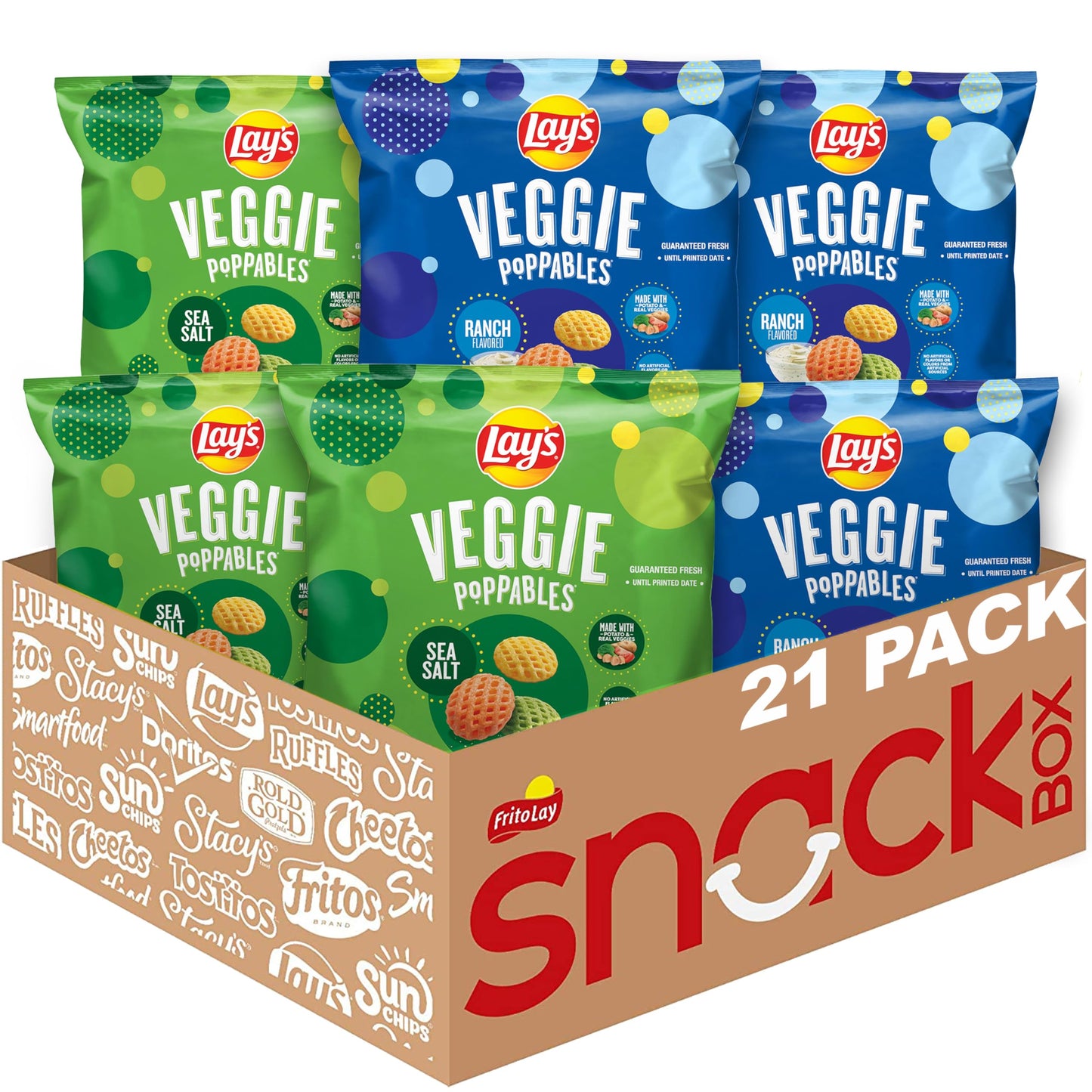 Lays Veggie Poppables  Gluten Free Snacks Variety Pack  0.5 Oz (Pack of 21)