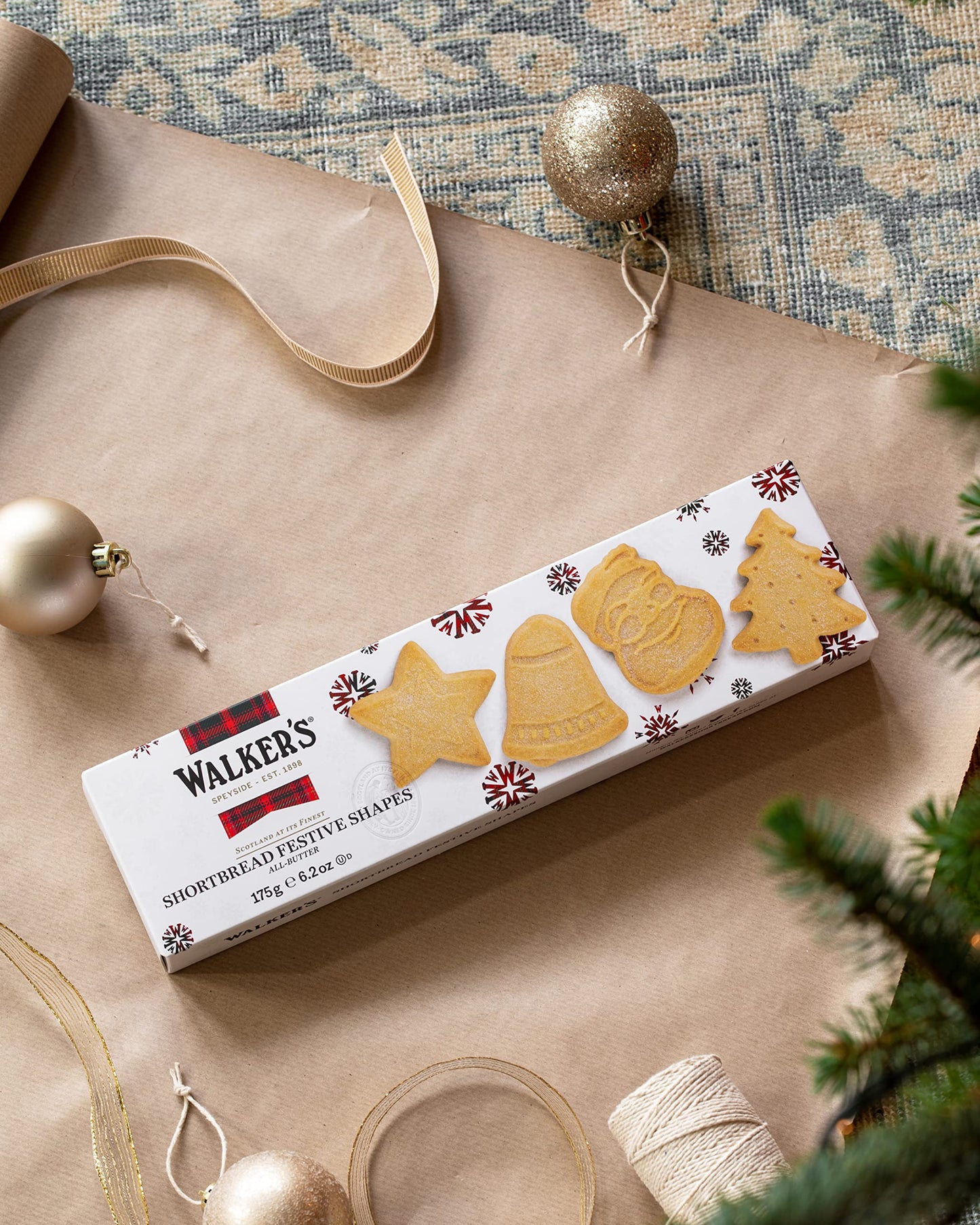 Walkers Shortbread Cookies, Assorted Festive Shapes, 6.2 oz