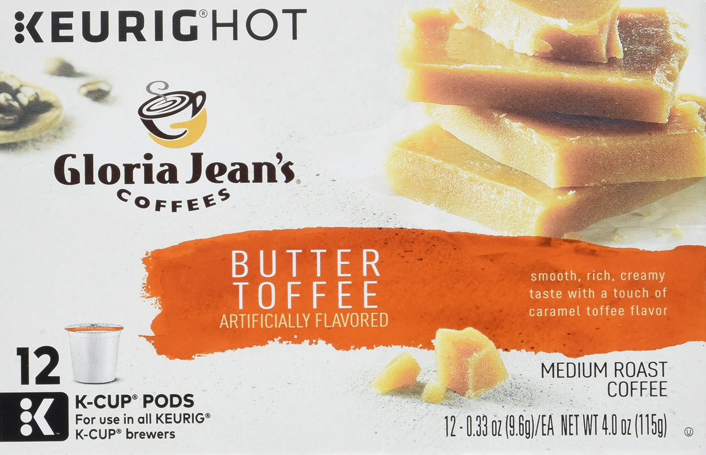 Green Mountain Gloria Jeans Butter Toffee Coffee 12 Ct Keurig Brewed K-Cups Green, 12 Ct