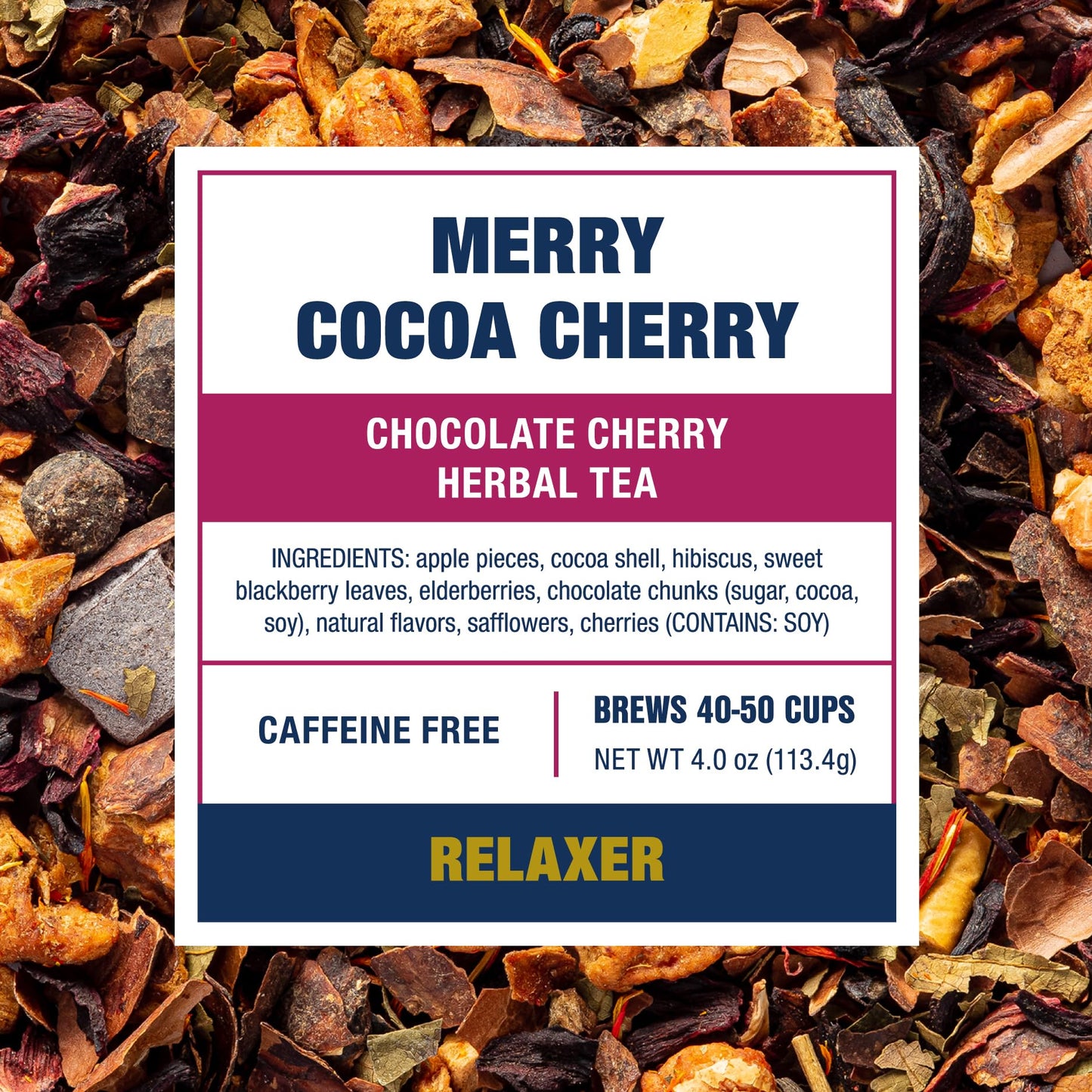 Tiesta Tea Merry Cocoa Cherry Herbal Loose Leaf Tea, Non-Caffeinated, 4 Ounce Tin, Makes up to 50 Cups, Model 28137