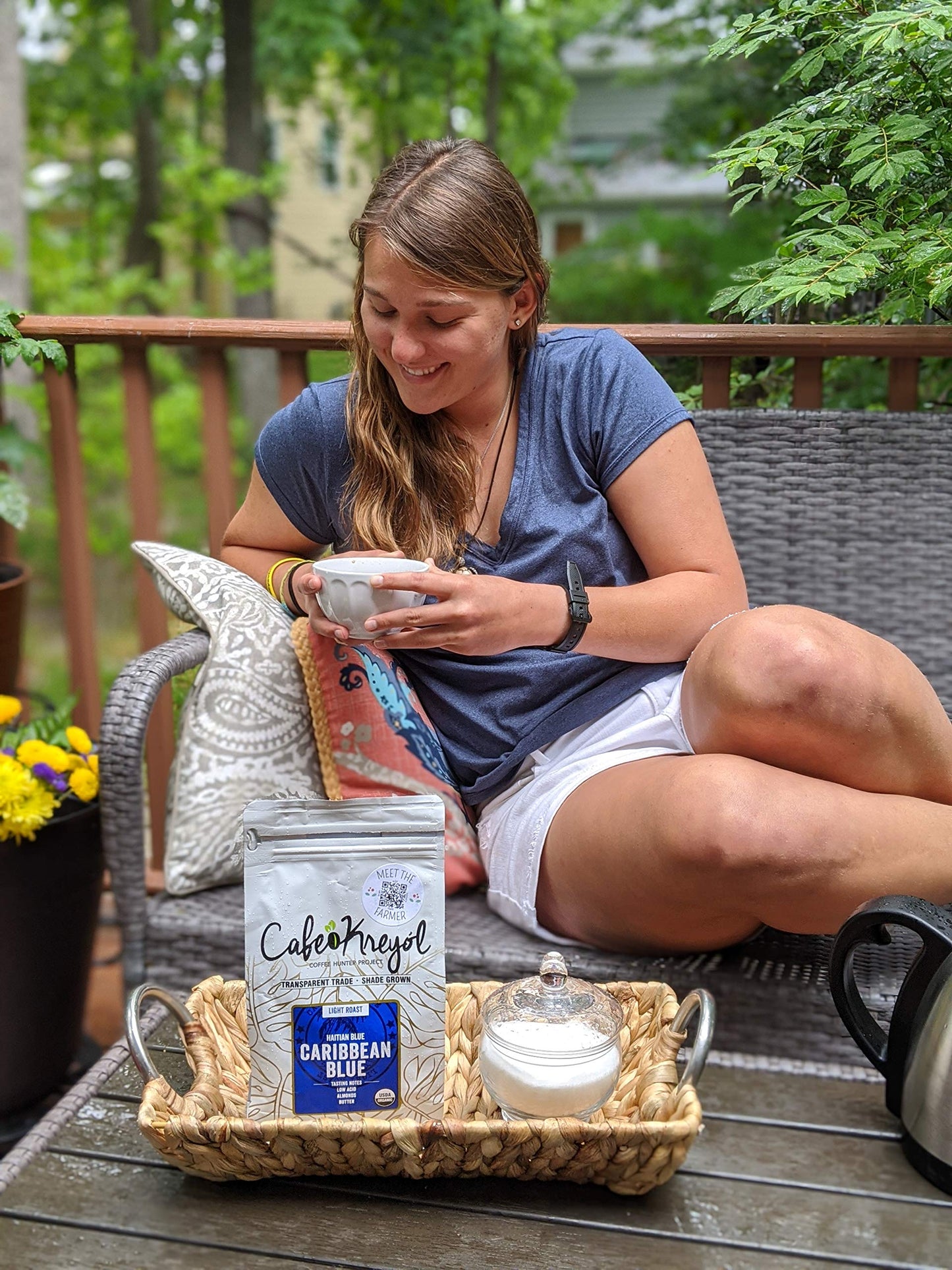 Cafe Kreyol Organic Caribbean Blue | 2 Lb - Haitian Blue Light Roast Coffee - Whole Bean Coffee, High Caffeine - Smooth Low Acid With Notes Of Almond And Walnut