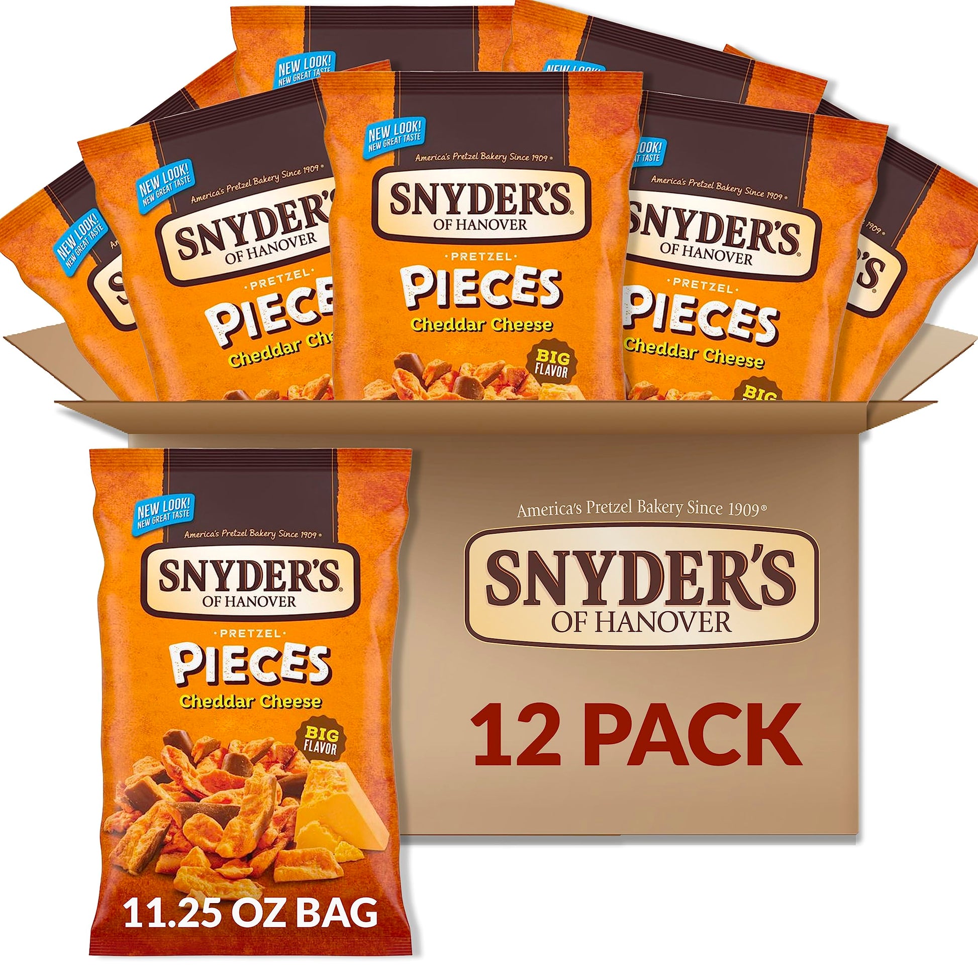 Snyder s of Hanover Pretzel Pieces, Cheddar Cheese, 11.25 Oz (Pack of 12)