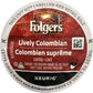Folgers Lively Colombian Single Serve Coffee K-Cups, 80 Count, Compatible with Keurig Brewers